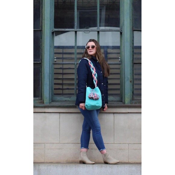 Wayuu Mochila Bag Large Size Orange Handmade from Colombia Crossbody Hobo Bag - Picture 4 of 14